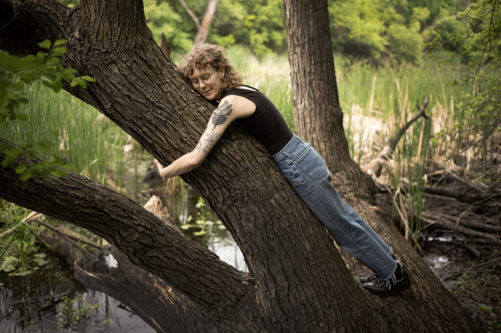 Morgan Peterson (they/them), has recently started birding and often visits Sertoma Park in Sioux Falls to walk and explore the wooded areas.
