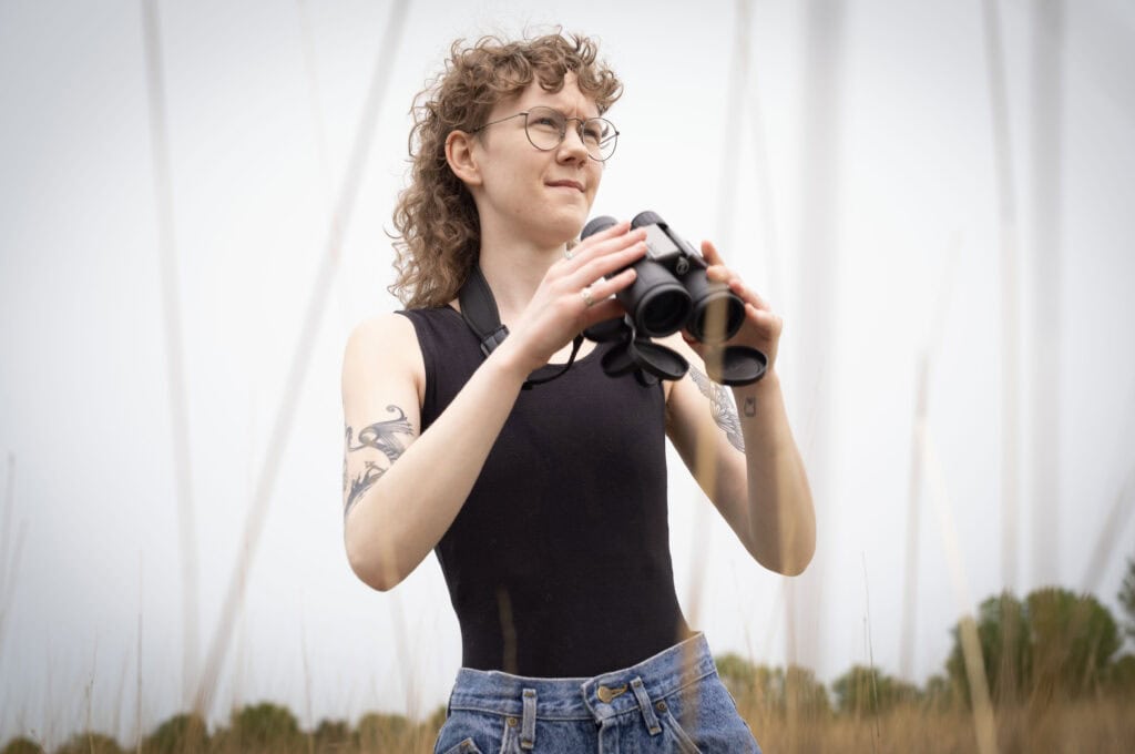 Morgan Peterson (they/them), has recently started birding and often visits Sertoma Park in Sioux Falls.